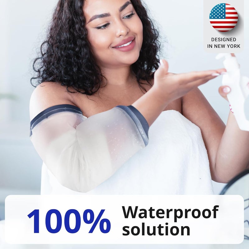 FIGHTECH PICC Line Shower Cover | Available in 3 Sizes | Reusable IV & PICC Line Sleeve | Waterproof Cast Cover for Elbow | picc Line Covers for Upper Arm (2 PACK, Weight: 170-250 pounds) - Image 5